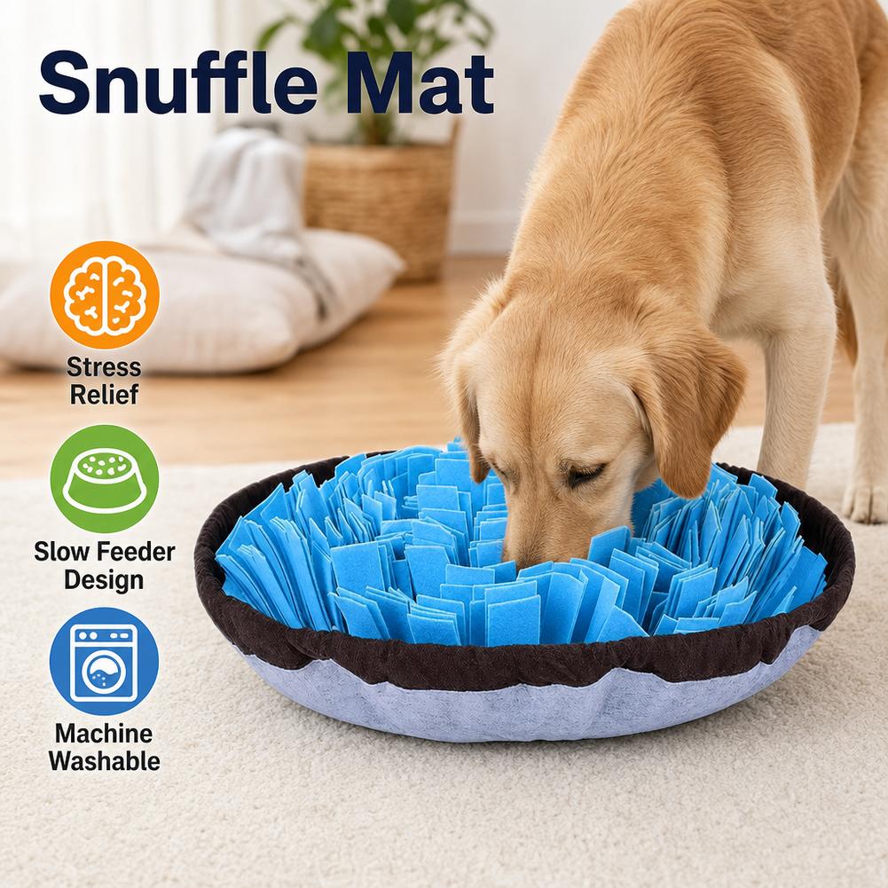 Interactive Squeaky Plush Dog Toy - Hundeschnüffelmatte Interaktives Fütterungspuzzle-Spielzeug Maschinenwaschbar Nasen-Trainingsmatte Langsamer