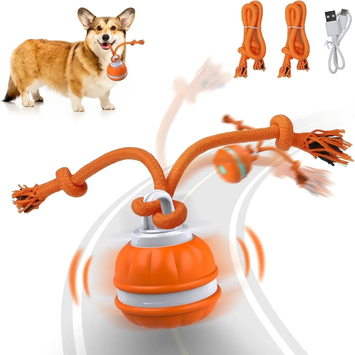 Automatic Moving Dog Ball - Interaktives Spielzeug für Hunde: Bewegungsaktivierter Rollball