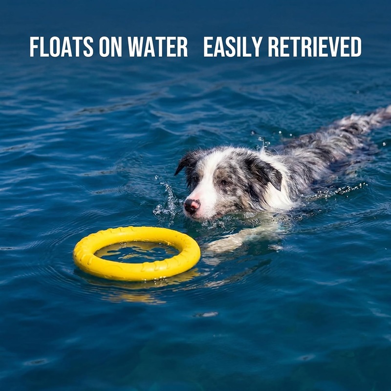 Indestructible Dog Chew Toy - Hundespielzeug, fliegende Frisbees aus EVA, Hundetrainingsring,
