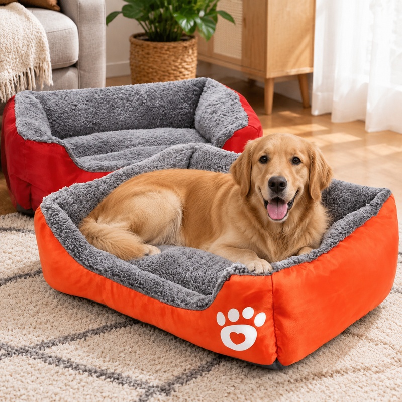 Interactive Squeaky Plush Dog Toy - Weiches Plüsch-Kissenbett für Kleine Katzen und