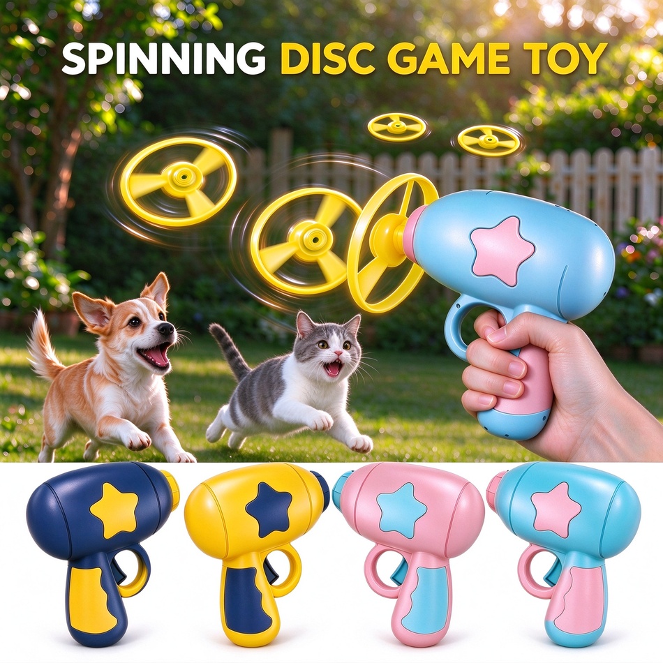 Flying Disc Dog Training Toy - Lustiges Katzen-Teaser-Interaktives Schleuder-Spielzeug Katzen- und Hundetrainingsspielzeug