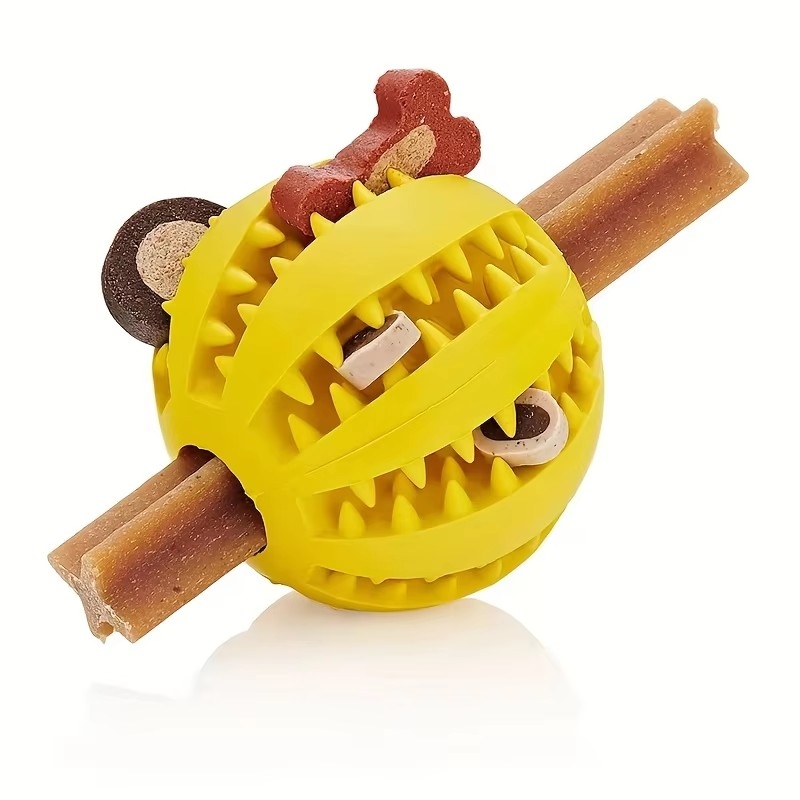 Indestructible Dog Chew Toy - 1/2 Stück Hundespielzeug-Ball Interaktive Gummibälle Welpen-Kauspielzeug